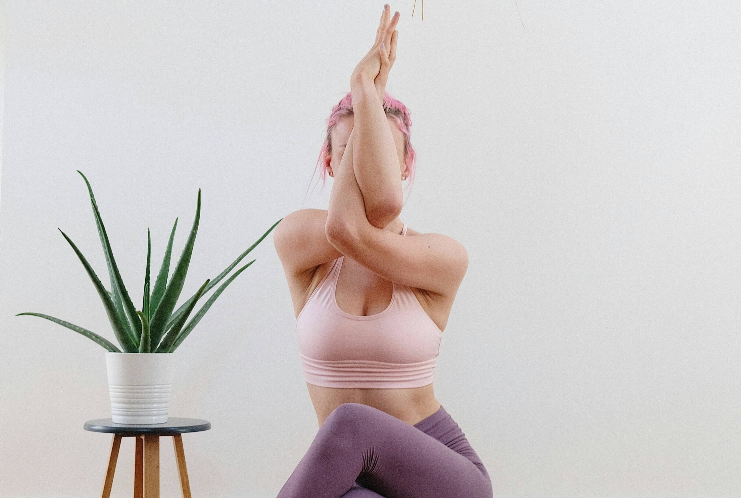 Woman demonstrating yoga poses